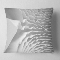 Made in Canada - East Urban Home Fractal Curved 3D Waves Throw Pillow