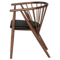 Everly Quinn Plaistow Spindle Armchair in Black/Brown
