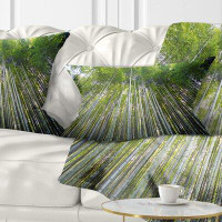 East Urban Home Bamboo Forest of Kyoto Japan Lumbar Pillow