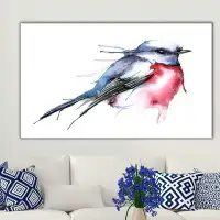 Charlton Home Watercolor Bird - Wrapped Canvas Print