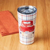 Cambridge Silversmiths Red Plaid Truck 20 Oz Insulated Tumbler