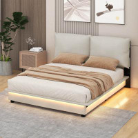 Ebern Designs Jill Upholstered Platform Bed with Sensor Light and Ergonomic Design Backrests