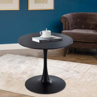 Corrigan Studio 31.5"Black Coffee Table With Round MDF Table Top