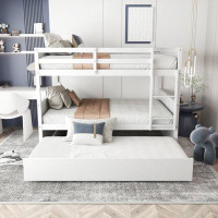 Harriet Bee Estivalis Full Over Full Solid Wood Standard Bunk Bed with Trundle by Harriet Bee