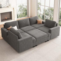 Wade Logan Anureet Sleeper Modular Sectional Sofa