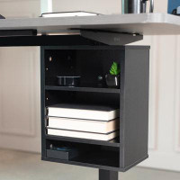 Vivo VIVO Black Clamp-on Desk Leg Shelving Unit, Multi-Level Storage Shelves