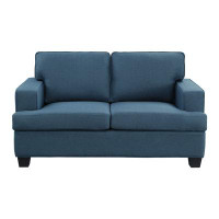 Latitude Run® Fanya Blue Textured Fabric Upholstery Love Seat