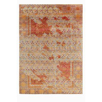 Rug & Kilim Rug & KilimS Hand-Knotted Floral Rug In Red, Gold, Blue Geometric Pattern