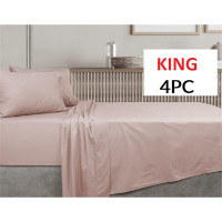 LUXURY 4PC BED SHEET SET KING HA-1124K 552477606 PINK DEEP POCKET WRINKLE FREE ULTRA SOFT