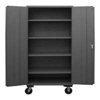 WFX Utility™ Mobile Cabinet, 50X24, 16 Gauge, 4 Shelf
