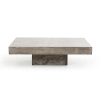 Gracie Oaks Modern Concrete Coffee Table in , 12" H x 43" L x 43" W in , Grey