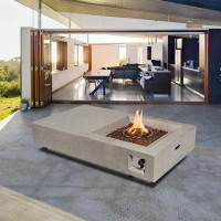 Brayden Studio Barnaba 13.8" H x 60" W Concrete Propane Outdoor Fire Pit Table