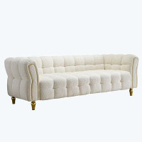 House of Hampton Modern Boucle Upholstery Fabric Sofa 87" for Living Room
