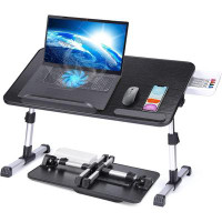 Inbox Zero Lamyia Laptop Desk, Adjustable Foldable Laptop Stand Bed Table Portable Lap Desk