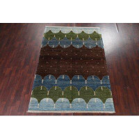 Rugsource One-of-a-Kind Hand-Knotted New Age 6' 5''X9' 4'' Wool Area Rug in Brown
