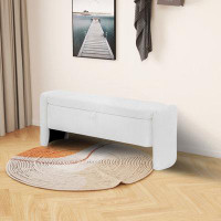 Mercer41 47.1" W Upholstered Flip Top Storage Bench