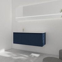 Latitude Run® 47.6'' Wall Mounted Single Bathroom Vanity with Resin Top