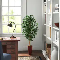 Three Posts 60" Artificial Ficus Tree in Planter