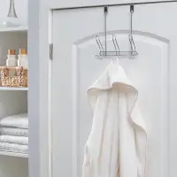 Simplify 6 - Hook Over the Door Wall Mounted Coat Rack in Silver