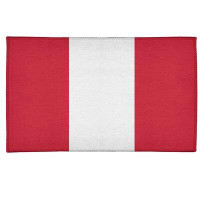 East Urban Home New England Throwback Football Stripes Poly Red Area Rug