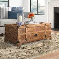 Three Posts Percival Solid Wood Lift Top Coffee Table with Storage
