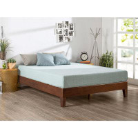 Latitude Run® Cadre de lit plateforme en bois massif à profil bas pour grand lit Queen