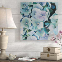 Made in Canada - August Grove 'Hydrangea Plant' Oil Painting Print on Wrapped Canvas