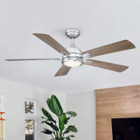 Wrought Studio 52" 5 - Blade Standard Ceiling Fan With LED Lights And Remote Control