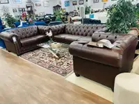 Real Leather Couch Set on Discount!