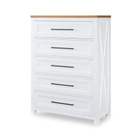 Gracie Oaks Laney 5 Drawer 42" W Solid Wood Chest
