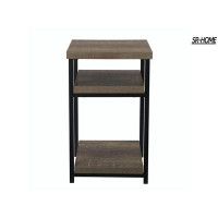 SR-HOME Square Side End Table With Shelf For Storage