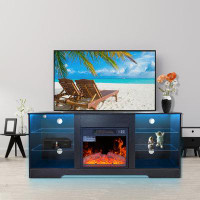 Ivy Bronx Fireplace Tv Stand With 18 Inch Electric Fireplace Heater,modern Entertainment Centre For Tvs Up To 65 Inch Wi