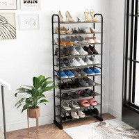 Rebrilliant Rebrilliant 10-Tier Free Standing Shoes Rack, Space-Saving Shoes Organizer Shoes Storage Stand, Shoe Tower S
