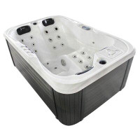 Sol 72 Outdoor™ Brotherton 3 - Person 29 - Jet Acrylic Rectangular Hot Tub with Ozonator in White/Grey