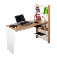 Ebern Designs Ebern Designs Modern Compact 47 Inch Computer Corner Desk With Hutch & 4-Tier Bookshelves | Study, Writing
