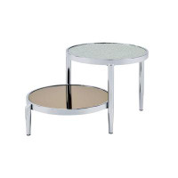 Ivy Bronx Abbe Coffee Table In Glass & Chrome
