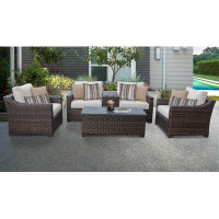 kathy ireland Homes & Gardens by TK Classics River Brook 6 Piece Outdoor Wicker Patio Furniture Set 06a