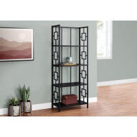 Latitude Run® Bookshelf, Bookcase, Etagere, 4 Tier, 62"H, Office, Bedroom, Metal, Laminate