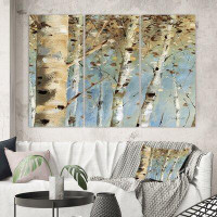 East Urban Home Farmhouse 'White Birch Forest I' Painting Multi-Piece Image on Canvas