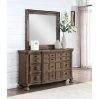 Lark Manor Cosey 9 Drawer 64.5" W Double Dresser with Mirror