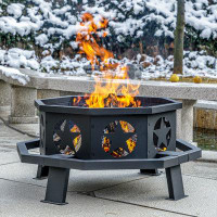 Foundry Select 35 Inch Fire Pit, Outdoor Wood Burning Fire Pit For Camping,yard, Patio