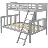 Red Barrel Studio Red Barrel Studio® Twin Over Full Bunk Bed, Convertible Into Two Individual Solid Rubber Wood Beds, He