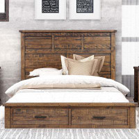 Union Rustic Karai Solid Wood Panel Storage Bed