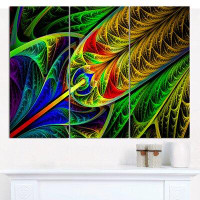 Made in Canada - Design Art 'Stained Glass with Glowing Designs' Graphic Art Print Multi-Piece Image on Canvas