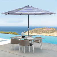 Brayden Studio 10ft Patio Market Outdoor Umbrella with Auto Tilt, Crank, and Sturdy Pole & Fade resistant Canopy