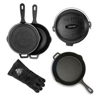 Pit Boss - 6 PIECE CAST IRON STARTER KIT - 7-in-Cooking ( Electric * Gas * Glass * Induction * Oven * Campfire * Grill )