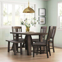 Sand & Stable™ Ernie 6 - Piece Acacia Solid Wood Dining Set