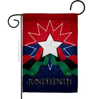 Breeze Decor Happy Juneteenth Day Garden Flag Historic Patriotic 13 X18.5 Inches Double-Sided Decorative House Decoratio