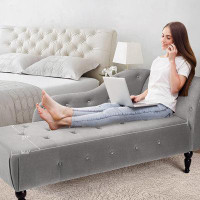 Bungalow Rose Modern Armless Chaise Lounge, Upholstered Sofa Recliner Lounge Chair