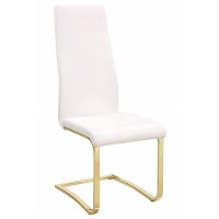 Mercer41 Side Chair In White And Rustic Brass